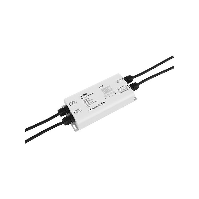 DMX512/RDM DECODER RGBW 5A*4CH 12-24VDC MAX20A IP65 D4-WP