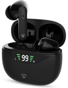 Nedis HPBT2450BK In-ear Bluetooth Handsfree Ακουστικά με Θήκη Φόρτισης Μαύρα