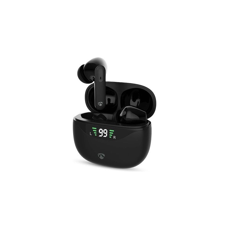 Nedis HPBT2450BK In-ear Bluetooth Handsfree Ακουστικά με Θήκη Φόρτισης Μαύρα