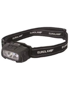 Eurolamp Επαναφορτιζόμενος Φακός Κεφαλής LED Αδιάβροχος IP44 με Μέγιστη Φωτεινότητα 220lm Μαύρο