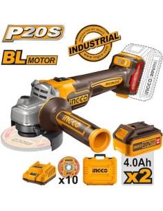 Ingco Τροχός 115mm Μπαταρίας Brushless 2x4Ah