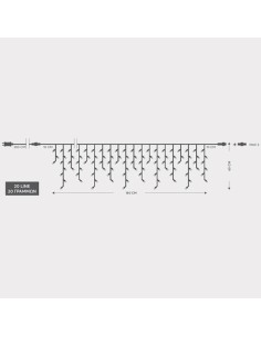 ΒΡΟΧΗ, 100 LED 3mm, 31V, ΕΠΕΚΤΑΣΗ ΕΩΣ 3, ΜΕ ΜΕΤΑΣΧΗΜΑΤΙΣΤΗ, ΠΡΟΕΚΤΑΣΗ ΠΑΡΟΧΗΣ 300cm, ΔΙΑΦΑΝΟ ΚΑΛΩΔΙΟ, ΛΕΥΚΟ LED, 180x60cm (3/7/4