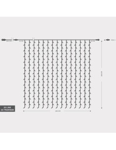 ΚΟΥΡΤΙΝΑ, 360 LED 3mm, 36V, ΕΠΕΚΤΑΣΗ ΩΣ 3, ΜΕ ΜΕΤΑΣΧΗΜΑΤΙΣΤΗ, ΠΡΟΕΚΤΑΣΗ ΠΑΡΟΧΗΣ 300cm, ΔΙΑΦΑΝΟ ΚΑΛΩΔΙΟ, ΛΕΥΚΟ LED, 200x200cm,ΙΡ4