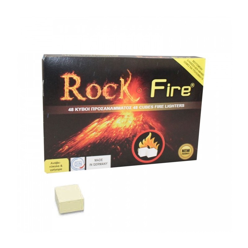 Rock fire προσάναμμα τζακιού 48 κύβοι 