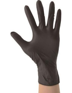 Γάντια Νιτριλίου Mιας Χρήσης Χώρις Πούδρα Μαύρο 3,5MIL 100Tεμ.