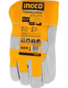 Ingco Γάντια Εργασίας Δερμάτινα Κίτρινα