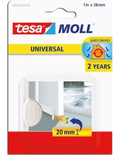 Αφρώδες Μονωτικό Υλικό για το κάτω μέρος πόρτας UNIVERSAL 20mm Λευκό tesamoll® 05422